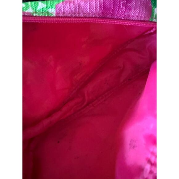 6/$25 Lilly Pulitzer for Estée Lauder Pink and Green Floral Cosmetic Makeup Bag - Picture 4 of 10